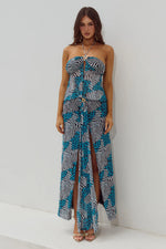 Load image into Gallery viewer, Skylar Ruched Maxi Skirt - Dante Teal
