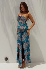 Load image into Gallery viewer, Skylar Ruched Maxi Skirt - Dante Teal
