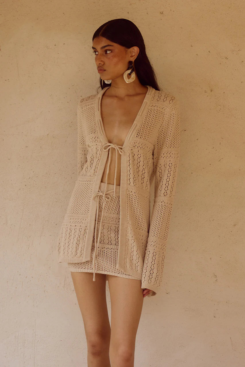 Riley Knit Sleeved Top - Sand