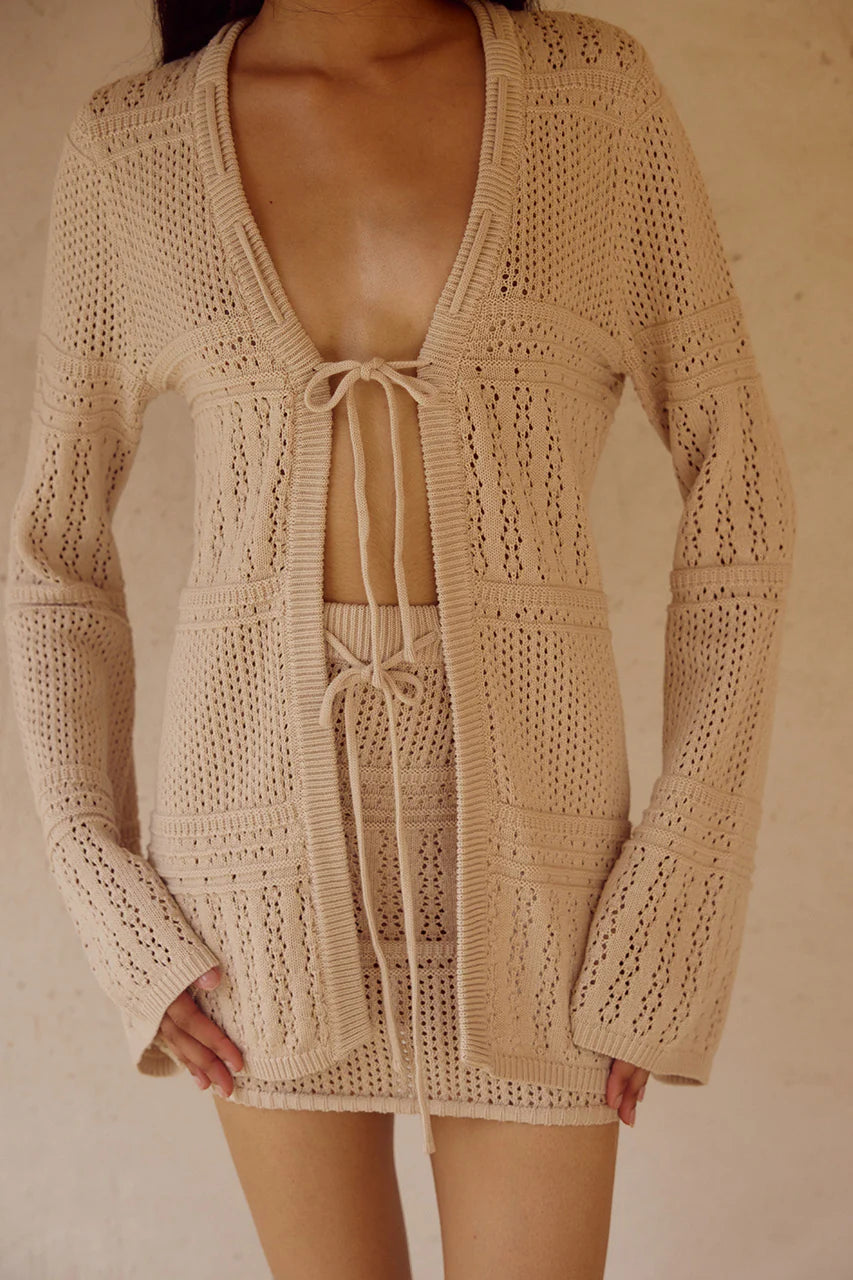 Riley Knit Sleeved Top - Sand