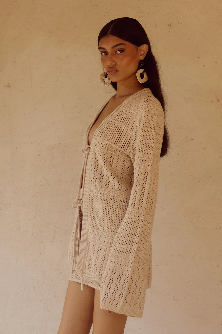 Riley Knit Sleeved Top - Sand
