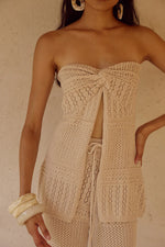 Load image into Gallery viewer, Riley Strapless Knit Top - Sand
