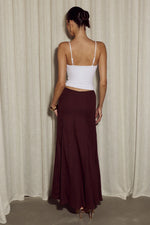 Load image into Gallery viewer, Malika Low Rise Maxi Skirt - Bitter Chocolate

