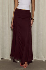 Load image into Gallery viewer, Malika Low Rise Maxi Skirt - Bitter Chocolate
