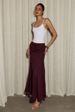 Load image into Gallery viewer, Malika Low Rise Maxi Skirt - Bitter Chocolate
