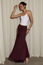 Load image into Gallery viewer, Malika Low Rise Maxi Skirt - Bitter Chocolate
