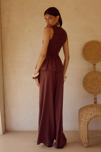 Fleur Palazzo Pants - Chocolate