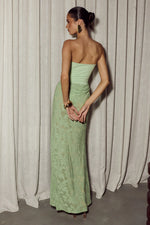 Load image into Gallery viewer, Lakita Strapless Lace Maxi Dress - Key Lime

