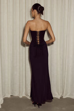 Load image into Gallery viewer, Taleah Strapless Corset Maxi Dress - Black
