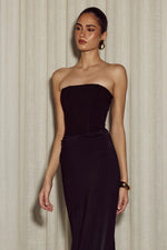 Load image into Gallery viewer, Taleah Strapless Corset Maxi Dress - Black
