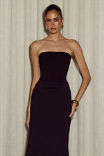 Load image into Gallery viewer, Taleah Strapless Corset Maxi Dress - Black
