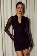 Load image into Gallery viewer, Sia Keyhole Fitted Mini Dress - Black
