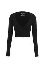 Load image into Gallery viewer, Torie Ballet Wrap Top - Black
