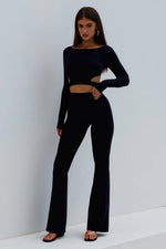 Load image into Gallery viewer, Sjana Long Sleeve Tie Top - Black
