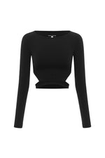 Load image into Gallery viewer, Sjana Long Sleeve Tie Top - Black

