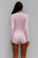 Load image into Gallery viewer, Zelda Low V-Neck Long Sleeve Top - Ballet Pink
