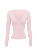 Load image into Gallery viewer, Zelda Low V-Neck Long Sleeve Top - Ballet Pink
