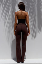 Load image into Gallery viewer, Kiara High Rise Flare Leggings - Chocolate
