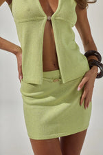 Load image into Gallery viewer, Savana Mini Skirt With Belt - Lime
