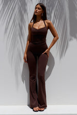 Load image into Gallery viewer, Kiara High Rise Flare Leggings - Chocolate
