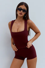 Load image into Gallery viewer, Fawn Square Neck Tank Top - Cherry
