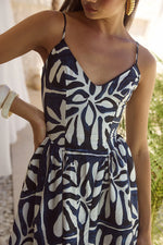 Load image into Gallery viewer, Henrietta Mini Dress - Pirah Navy
