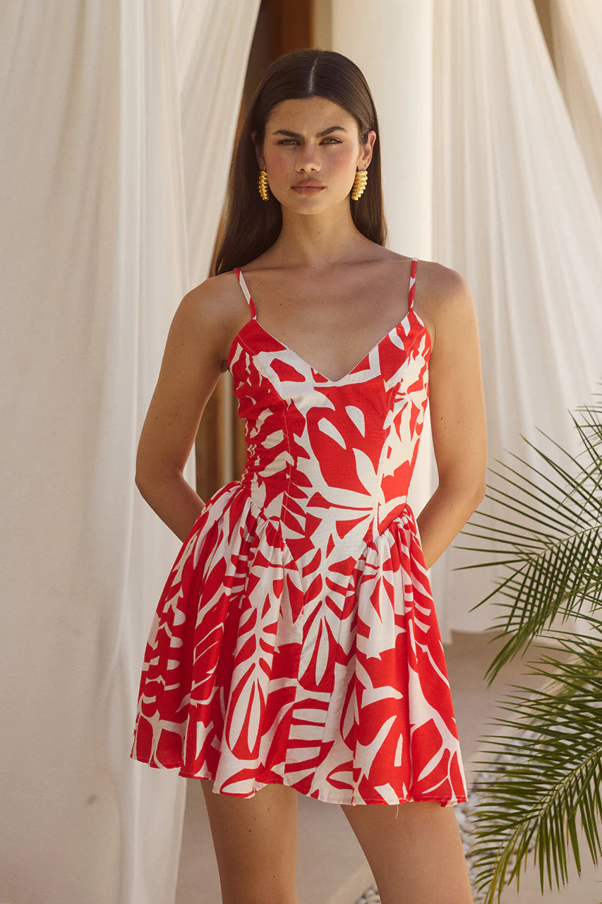 Henrietta Mini Dress - Matelo Red