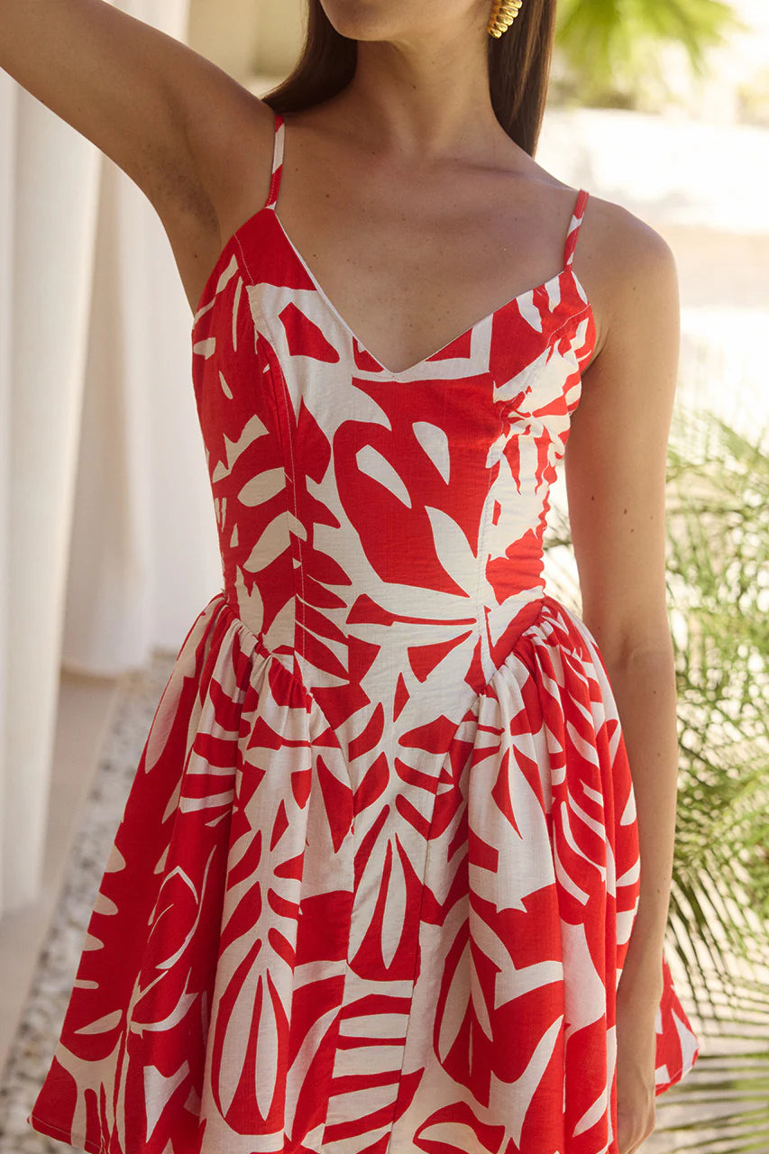 Henrietta Mini Dress - Matelo Red