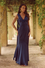 Load image into Gallery viewer, Gabriella Cowl Maxi Dress - Navy
