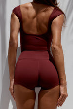 Load image into Gallery viewer, Carly High Waisted Micro Shorts - Cherry
