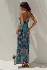 Load image into Gallery viewer, Kiki High Slit Maxi Dress - Dante Teal

