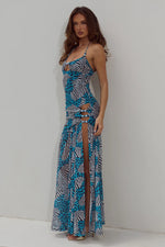 Load image into Gallery viewer, Kiki High Slit Maxi Dress - Dante Teal
