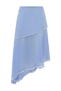 Emberley Flounce Midi Skirt - Bluebell