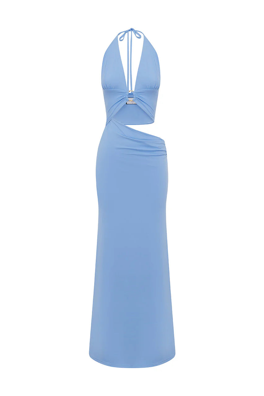 Lumia Halter Maxi Dress - Bluebell