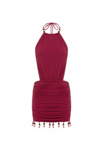 Load image into Gallery viewer, Imelda High Neck Mini Dress - Cherry
