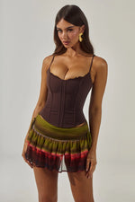 Load image into Gallery viewer, Valerie Lace Trim Bustier - Chocolate
