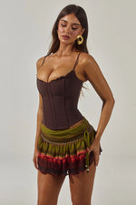 Load image into Gallery viewer, Valerie Lace Trim Bustier - Chocolate

