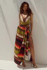 Load image into Gallery viewer, Simona Low Plunge Cowl Maxi Dress - Anabell Red
