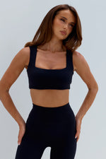Load image into Gallery viewer, Chloe Square Neck Crop Top - Black

