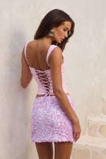 Load image into Gallery viewer, Orion Sequin Mini Skirt - Musk
