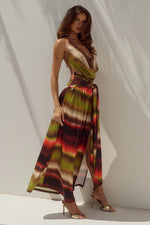 Load image into Gallery viewer, Simona Low Plunge Cowl Maxi Dress - Anabell Red
