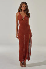 Load image into Gallery viewer, Ariya Sleeveless Knit Maxi Dress - Rust Metallic
