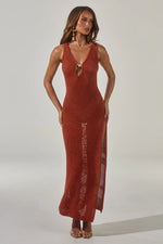 Load image into Gallery viewer, Ariya Sleeveless Knit Maxi Dress - Rust Metallic
