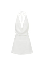 Load image into Gallery viewer, Novalie Halter Cowl Mini Dress - White
