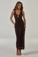 Load image into Gallery viewer, Ariya Sleeveless Knit Maxi Dress - Chocolate Metallic
