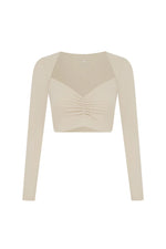 Load image into Gallery viewer, Julia Sweetheart Long Sleeve Top - Biscuit
