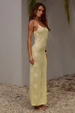 Load image into Gallery viewer, Lene Scoop Neck Knit Maxi Dress - Lemon
