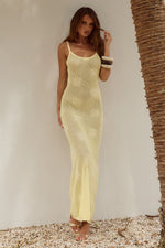 Load image into Gallery viewer, Lene Scoop Neck Knit Maxi Dress - Lemon
