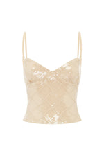 Load image into Gallery viewer, Eris Sequin Top - Sand
