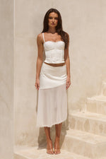 Load image into Gallery viewer, Emberley Flounce Midi Skirt - White
